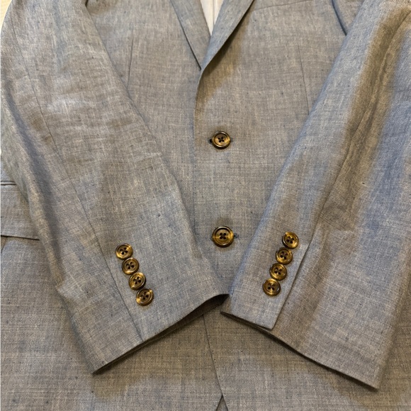 J. Crew Ludlow suit jacket in Italian Wool-Linen size 36R Blue Gray - Picture 5 of 6